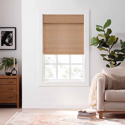 Eclipse Bamboo Roman Shades for Windows (27' x 72'), Semi-Privacy Light-Filtering Cordless Blinds for Bedroom, Living Room, or Office, Safe for Kids & Pets, Easy Mounting Interior Blinds, Natural