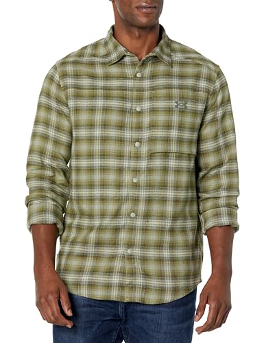 Under Armour Mens Tradesman Flex Flannel Button Down, (504) Grove Green / / Colorado Sage, Medium