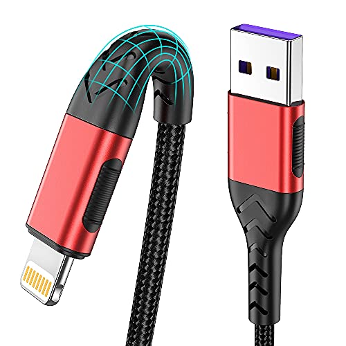 iPhone Charger, [Apple MFi Certified] 3Pack 3FT USB A Cable for Long Charger Cable, Fast iPhone Charging Cord Compatible with iPhone Xs Max/XS/XR/X/8/7/6S/6/Plus/SE/iPad(Red)