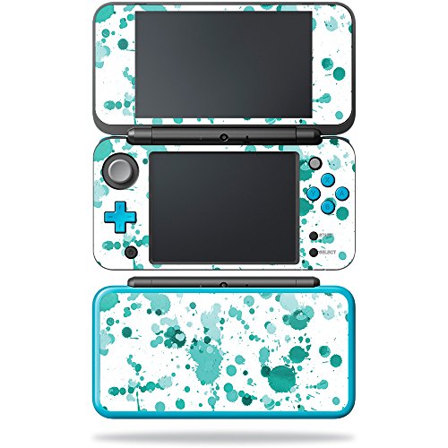 MightySkins Skin Compatible with Nintendo New 2DS XL - Teal Splatter | Protective, Durable, and Unique Vinyl Decal wrap Cover | Easy to Apply, Remove, and Change Styles | Made in The USA