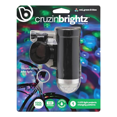 Brightz Disco Bike Lights LED Bicycle Lights RGB Burning Man Lights BMX Bike Accessories Bike Decorations Bike Light Bike Lights Kids Burning Man Bike Lights - Color Changing Disco Party Bike Light