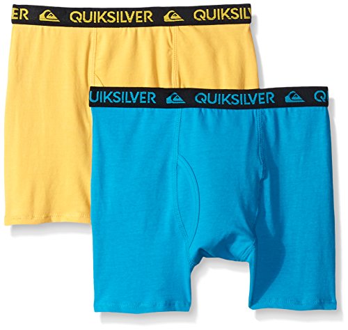 Quiksilver Little Boys' Boxer Brief, Blue/Yellow, Small/6/7 (Pack of 2)