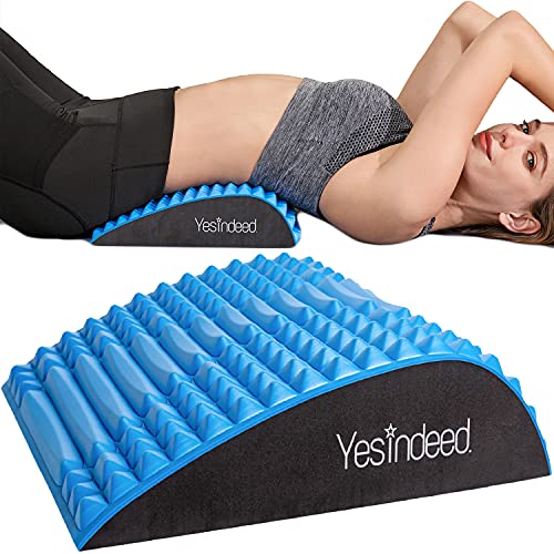 Back Stretcher Pillow - Dr. Approved For Back Pain Relief, Lumbar Support, Herniated Disc, Sciatica Pain Relief, Posture Corrector, Spinal Stenosis, Neck Pain, support for prolonged sitting (Blue)