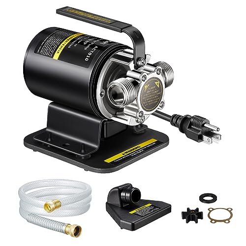 Limodot Water Transfer Pump, 115V/60HZ Portable Self-Priming Electric Utility Pump, 1/8'' Low Suction with Suction Strainer Attachment, Idea for Bath Tub, Rain Barrel, Water Beds, Aquariums