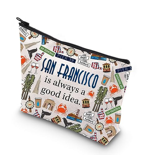 WCGXKO San Francisco Gift San Francisco Skyline Gift San Francisco Zipper Pouch Makeup Bag (San Francisco)