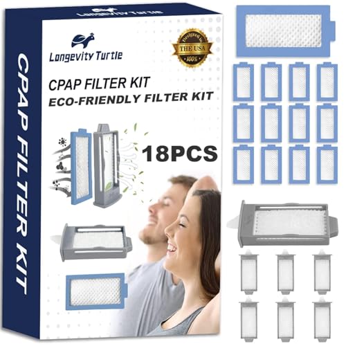 18 PCS CPAP Filters Compatible with DreamStation 2, Replacement Kit 6 Reusable Pollen Filters 12 Disposable Ultra-Fine Filters, Replacement CPAP Filters Supplies Compatible with Philips DreamStation 2