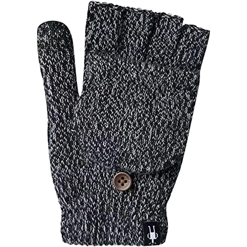 Smartwool Cozy Grip Flip Mitt | Merino Wool Touchscreen Winter Gloves For Men and Women, Black, Small/Medium