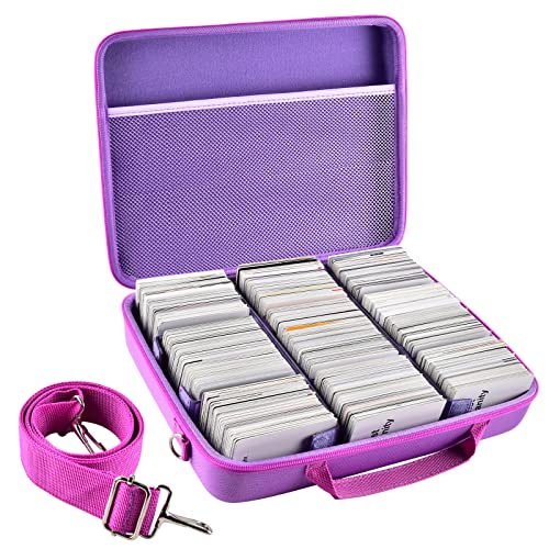 PAIYULE Large Football Card Game Case Storage Holder for 2500+ Cards, Fits for Main Card for C. A. H, Baseball Basketball Sport Card Box for PM TCG, for TMG,and More Card Games-(Bag Only)(Purple)