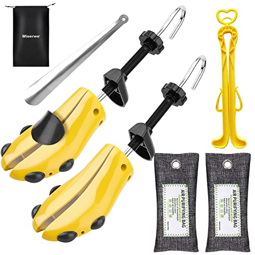 MISERWE Shoe Stretcher with Carrying Bag Adjustable Unisex Shoes Stretcher with 2 Air Purifying Bag(S)
