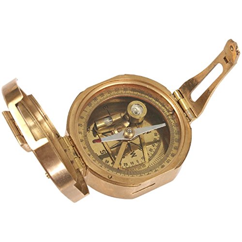 Kasper & Richter Trinidad Solid Brass Sighting Compass with Clinometer with Hardwood Box