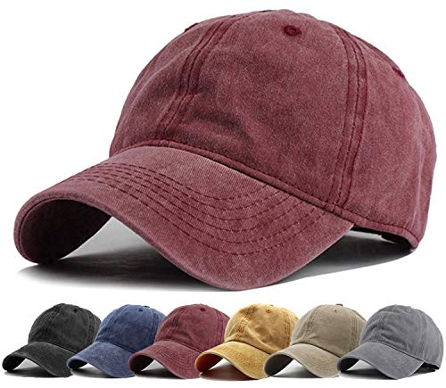 HH HOFNEN Men Women Washed Distressed Twill Baseball Cap Vintage Adjustable Dad Hat