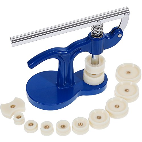 Watch Press Set, Watch Back Case Closer, Watchmaker Watch Repair Tool Kit with 12pcs Fitting Dies