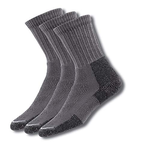 Thorlos KX Max Cushion Hiking Crew Socks, Pewter (3 Pairs), Large