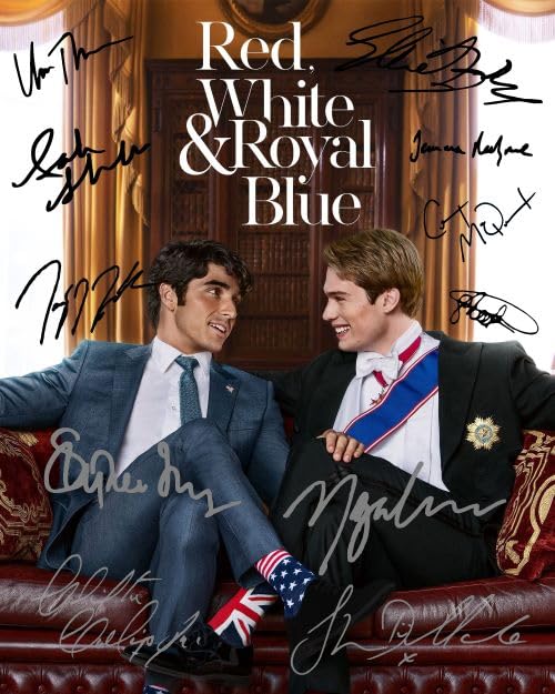 'Red, White & Royal Blue' Reproduction(RP)/Preprinted (PP) Signed Autograph Autographed Photo Photograph Print - Nicholas Galitzine, Taylor Zakhar Perez, Uma Therman, Jemma Redgrave, Ellie Bamber, Sarah Shahi, Sharon D. Clarke, Aneesh Sheth, Clifton Collins Jr., Stephen Fry, Casey McQuiston (11 x 14 inches)