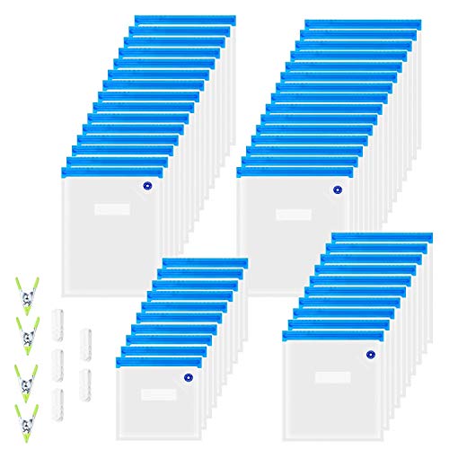 OUTLET Sous Vide Bags 50 Packs ZEROLISM Vacuum Sealer Reusable BPA Free Food Bags 4 Sizes Vacuum Zipper Bags 4 sealing clips 5 sous vide bag clips Joule Cookers Anova Food Storage Preservation