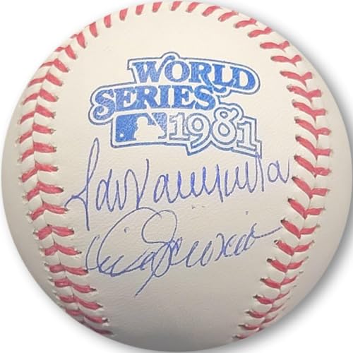 Fernando Valenzuela Mike Scioscia Dual Signed Auto 1981 WS Baseball Dodgers MLB - Autographed Baseballs