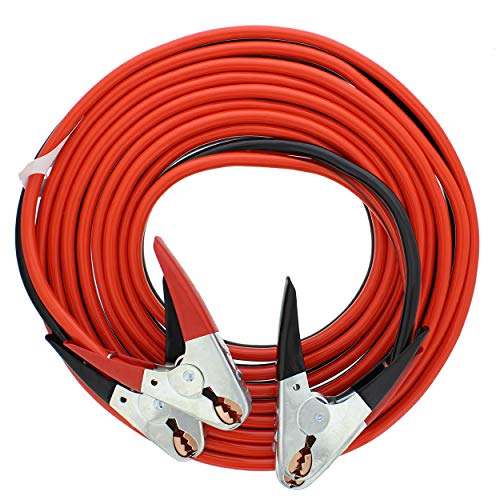 ABN Jumper Cables, 25ft Long, 2-Gauge, 600 AMP – Commercial Automotive Vehicle Booster Cables – Motorcycle Car ATV