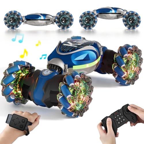 RC Stunt Cars Remote Control Car Double-Sided Driving 360-degree Flips Rotating Car Toy All Terrain Off-Road car,4WD Gesture Sensing Stunt Car for Boys 6-12 Year Old for Kids