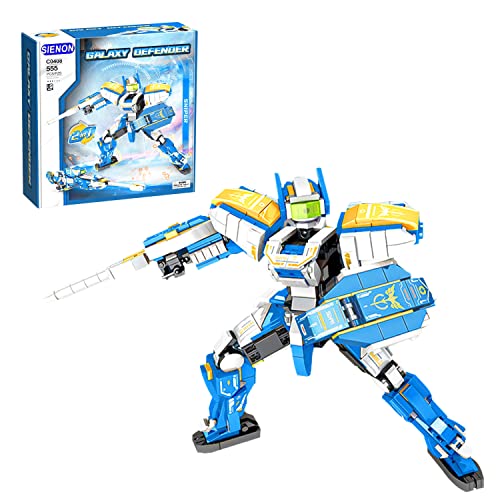 SIENON Rocket Mech Armor Set, Sniper of The Galaxy Buildable Action Figure Toy, 2 in 1 Building Toy Can Transform to 2 Different Forms-Guardian and Weapon, Creative Building Kit for Kids (555 Pcs)
