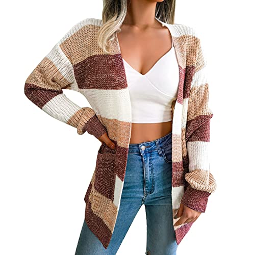 Womens Long Cardigan Long-Sleeved Button Coat Knitted Sweaters Gradient Large Size Outdoor Christmas Jacket Red