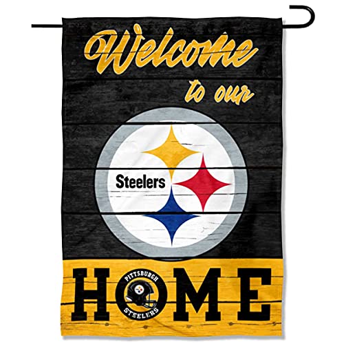 Pittsburgh Steelers Welcome Home Decorative Garden Flag Double Sided Banner