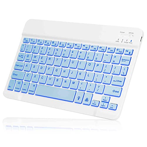 UX030 Lightweight Ergonomic Keyboard with Background RGB Light, Multi Device Slim Rechargeable Keyboard Bluetooth 5.1 and 2.4GHz Stable Connection Keyboard Compatible with Dell Vostro 7500 Laptop