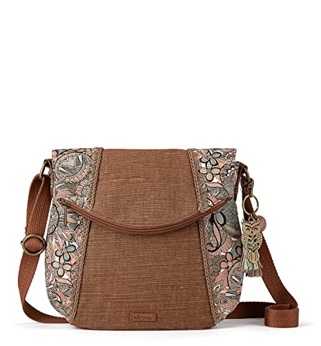 Sakroots Foldover Crossbody Bag in Cotton Canvas with Adjustable Strap, Sienna Spirit Desert II