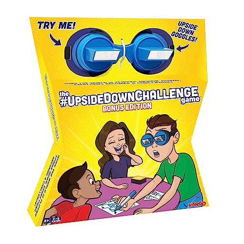 Vango The UpsideDownChallenge Game for Family & Kids - Complete Hilarious Fun Challenges with Upside Down Goggles for Game Night & Parties - 2-6 Players, Ages 8+ [Bonus Edition]