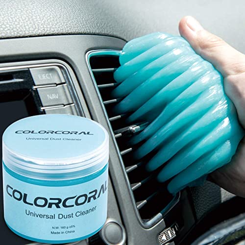 COLORCORAL Cleaning Gel for Car Universal Gel Cleaner Auto Detailing Car Vent Keyboard Cleaning Putty Car Interior Cleaner Dashboard Dust Remover Putty Auto Duster Cleaning Kit 160G