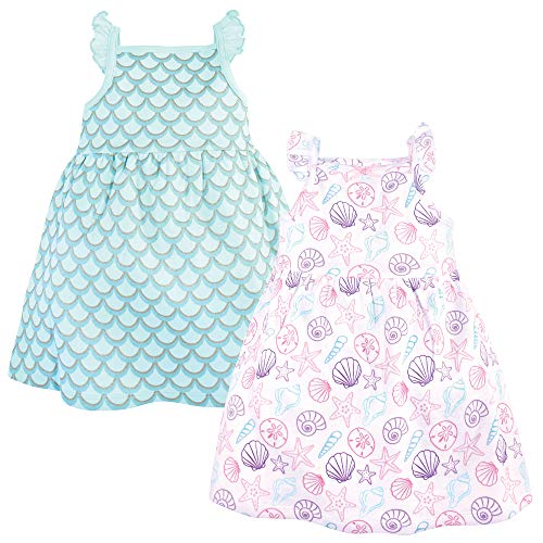 Hudson Baby Girls' Cotton Dresses, Pink Sea Shells, 6-9 Months