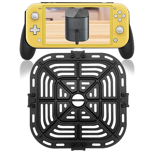 Air Fryer Grill Pan for COSORI Air Fryer Pro LE 5 Qt, Non-Stick 8.26’’*8.26’’Square Air Fryer Rack Replacement Parts Accessories Grill Plate Crisper Plate Tray with Rubber Bumpers, Dishwasher Safe