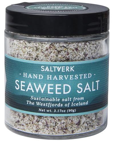 Saltverk Seaweed Sea Salt, 3.17 Ounces of Handcrafted Gourmet Salt Flakes