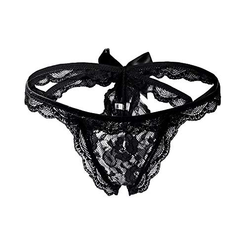 ETAOLINE Women's Sexy Lingerie Panties Lace Knickers Briefs Underwear,Black,Medium