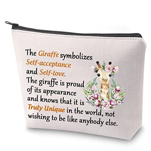 ZJXHPO Giraffe Cosmetic Bag Gift Giraffe Lover Makeup Zipper Touch Bag Giraffe Travel Case Gifts for Women Animal Lover Gift (giraffe makeup bag)