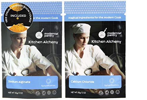 Sodium Alginate + Calcium Chloride Value Pack ⊘ Non-GMO Vegan OU Kosher Certified - 100g/4oz (Bundle with 2 Items)