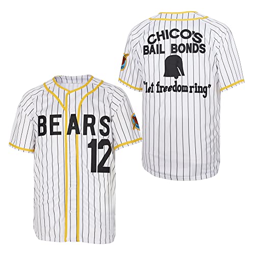 Movie Baseball Bad News Bears #12 Tanner Boyle Movie 1976 Chico’s Bail Bonds Baseball Jersey for Men S-XXXL (White, X-Large)