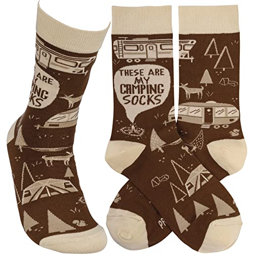Primitives by Kathy Socks - These Are My Camping Socks, Unisex, One Size, LOL Collection