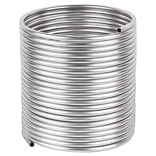 Wort Chiller Gepphill Stainless Steel Coil DIY Immerson Tubing Chiller 3/8' x 50' Food Grade SS304 Water Chiller for Ice Bath Beer Brewing Tubing Coil