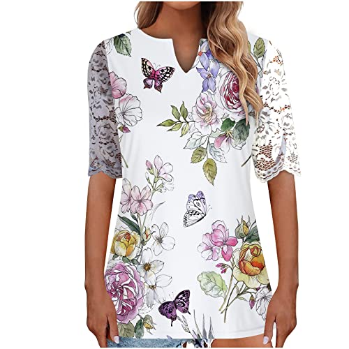 Summer Tops for Women 2023 Trendy Boho Black Blouses for Women Dressy Sexy Tshirts Shirts Graphic Vintage 5X Summer Clothes for Women 2023 Vacation Plus Size My Orders Past Orders