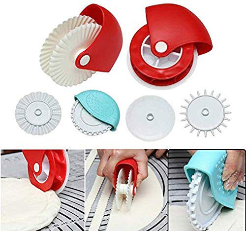 Pastry Wheel Cutter fundeal Pastry Wheel Decorator Beautiful Pie Crust Pastry Lattice Decoration Tools for Pies, Pasta, Puff Pastry or Fondant