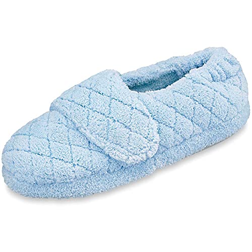 Acorn Women's Adjustable Spa Wrap Slipper, Powder Blue, Large / 8-9 Wide US