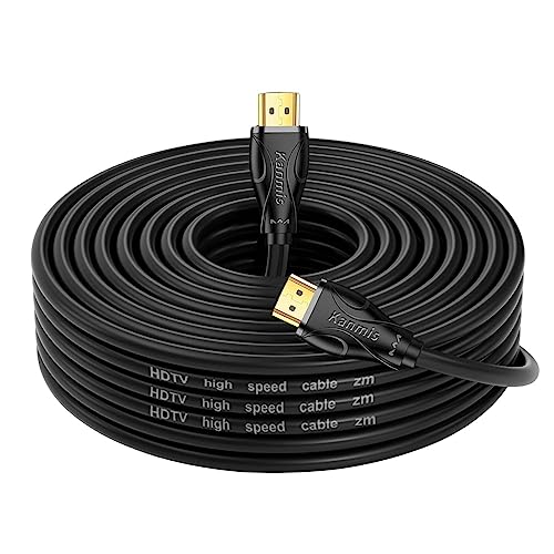 kanmis 4K HDMI Cable 30ft, High Speed Hdmi 2.0 Cables &4K@60Hz 2K 1080P, Ultra High Speed Gold Plated Connectors hdmi Cord, Compatible with Playstation Arc PS3 PS4 PC HDTV…