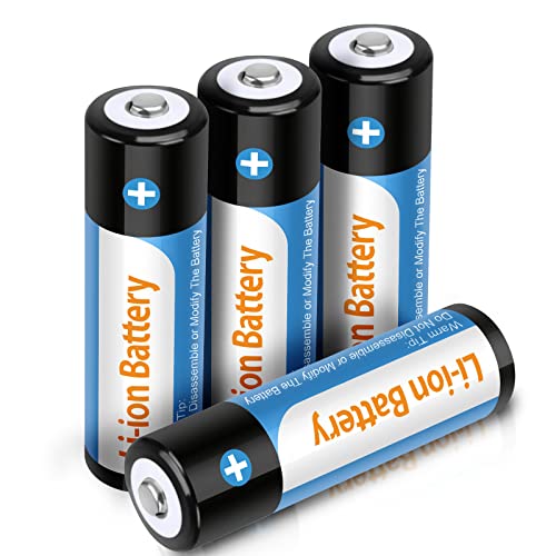 Fitinoch 3400mAh Rechargeable Button Top Battery (Li-Ion 3.7V) 4 Pack