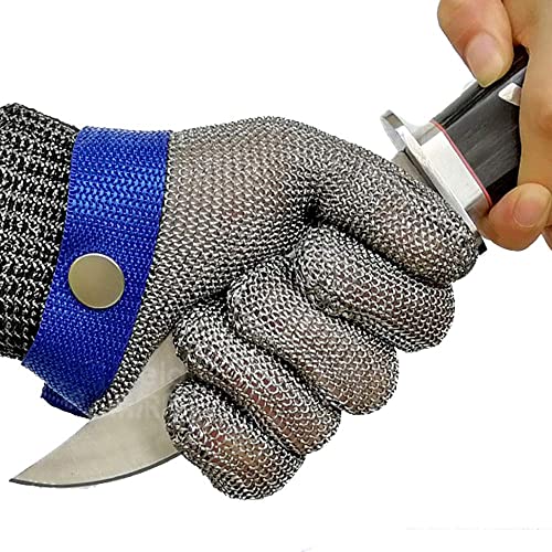 Schwer ANSI A9 Cut Resistant Gloves, Stainless Steel Mesh Metal Gloves, Food Grade Gloves for Kitchen Cooking, Butcher Meat Cutting, Oyster Shucking, Mandoline, Fishing(L, 1 Pair)
