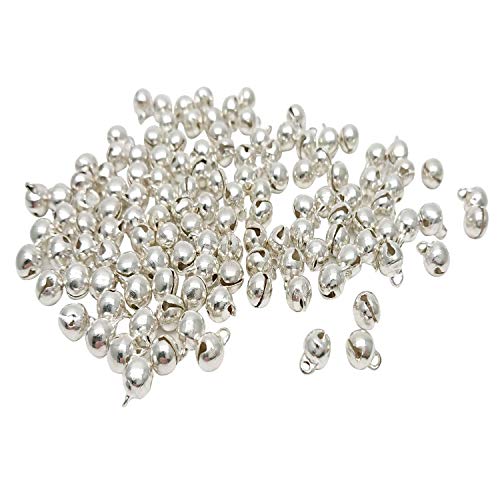 1/4-Inch Jingle Bell/Small Bell/Mini Bell DIY Bracelet Anklets Necklace Knitting/Jewelry Making, 100pcs, Silver