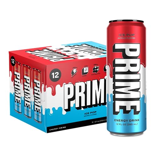 PRIME Energy ICE POP | Zero Sugar Energy Drink | Preworkout Energy | 200mg Caffeine with 300mg of Electrolytes and Coconut Water for Hydration| Vegan | Gluten Free |12 Fluid Ounce | 12 Pack