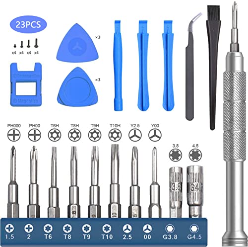 EasyTime Repair Tool Kit Compatible for PS4, Nintendo, Xbox one, 24 in 1 Triwing Screwdriver kit, T6 T8 T9 T10 Torx Gamebit Compatible for Switch Lite, Joycon, NES, SNES, GBA, 3ds, Gamecube, N64