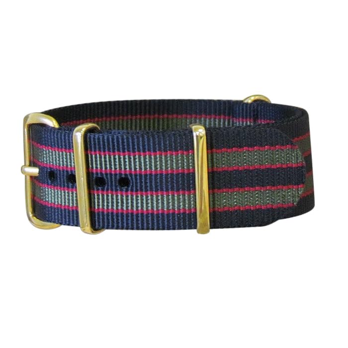 The MI6 Bond Ballistic Nylon Watch Strap w/Gold Hardware 24mm