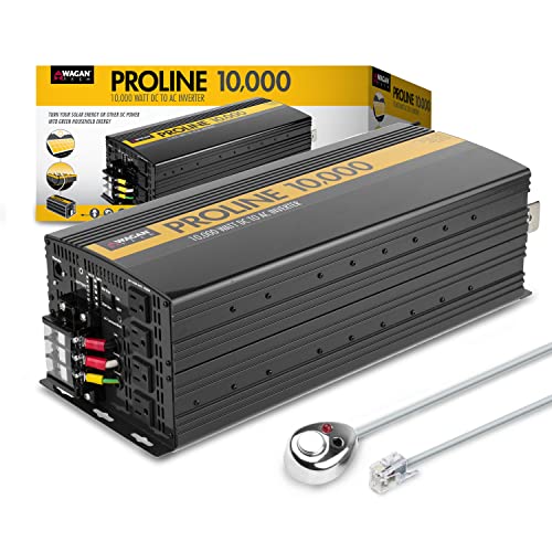 Wagan EL3748 12V 10000 Watt Power Inverter with Remote Control 20000 Watt Surge Peak Proline 12 Volt Power Converter for Home RV Camping Van Life Off Grid