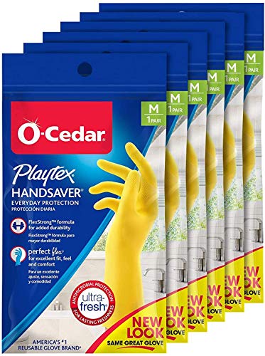 Playtex Hand Saver Premium Latex Rubber Gloves, Large (Pack of 6)